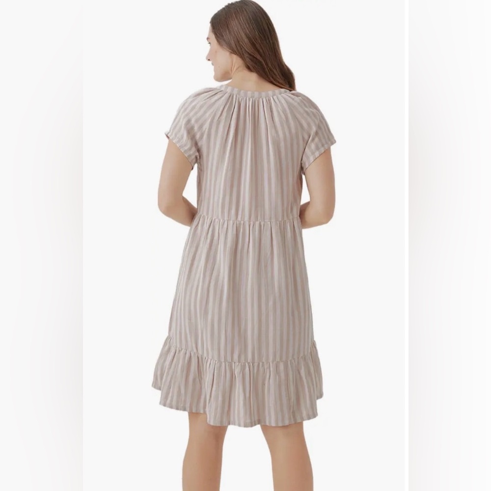Pact Organic Coastal Double Gauze Throw-And-Go Dress in Rockport Stripe - Picture 2 of 7